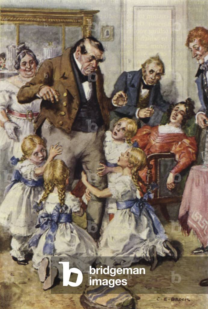 Illustration for Nicholas Nickleby (colour litho)
