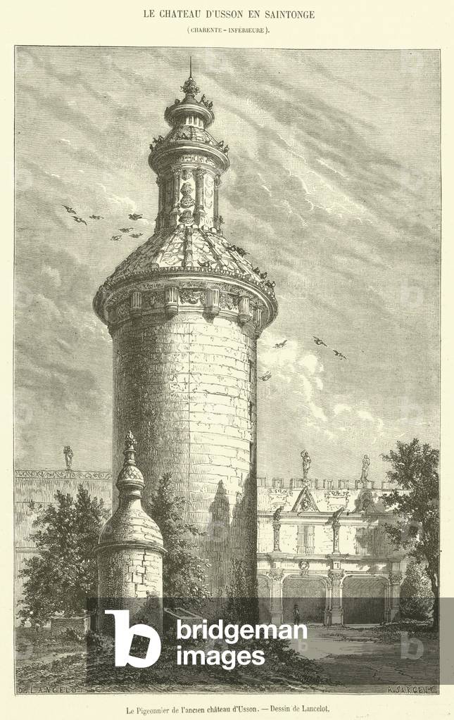Le Pigeonnier de l'ancien chateau d'Usson (engraving)