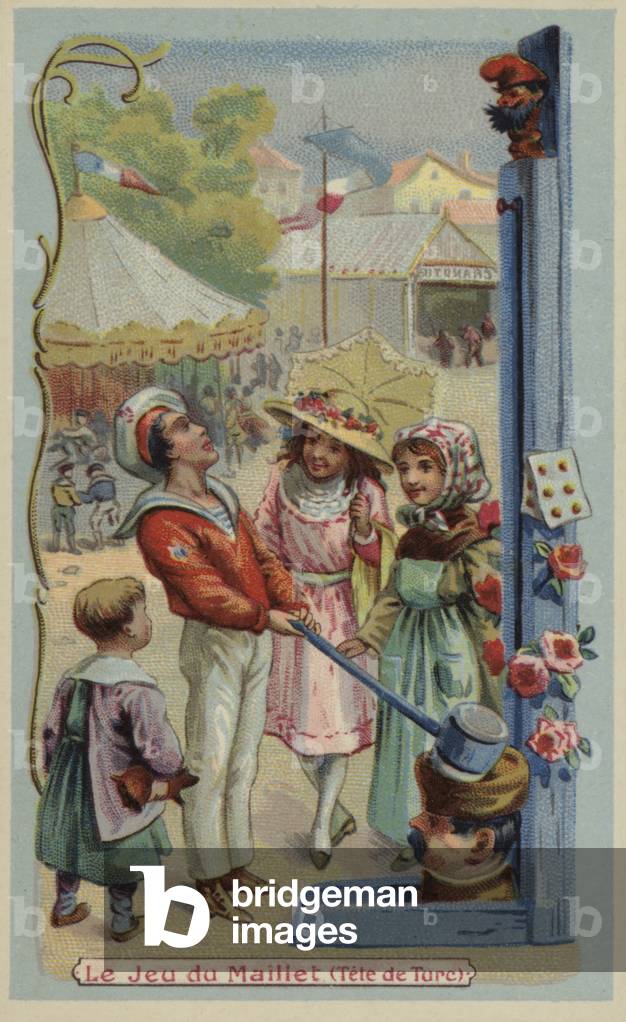 Fairground strength tester (chromolitho)