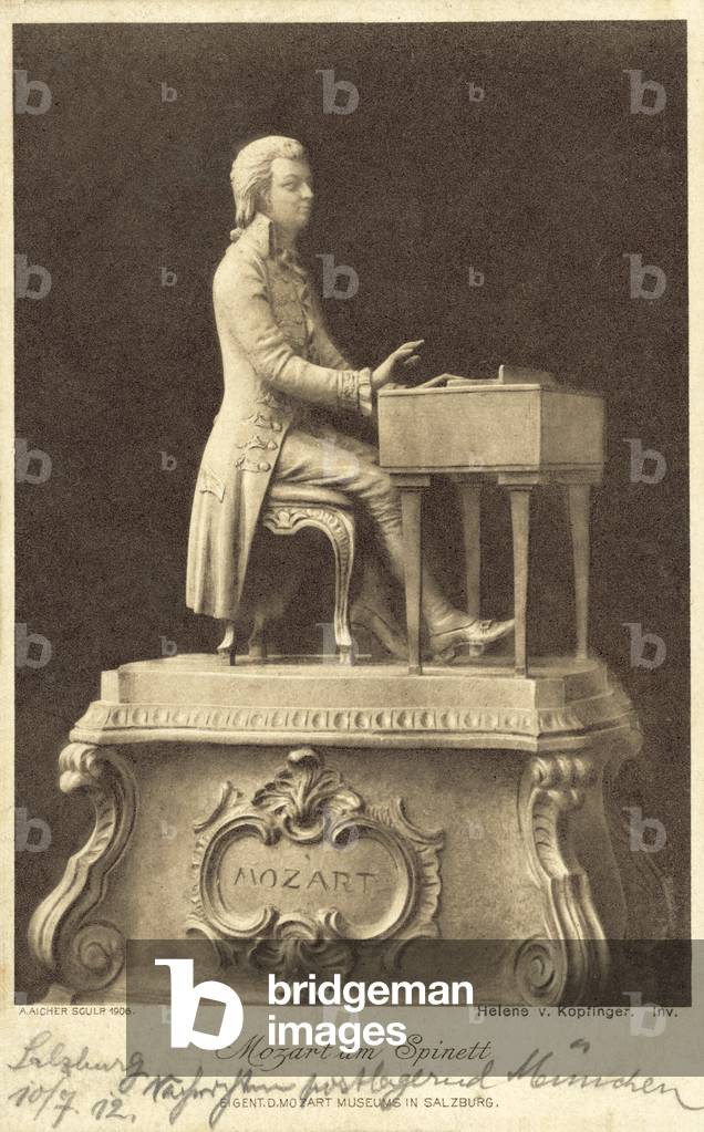 Mozart at the spinet (litho)