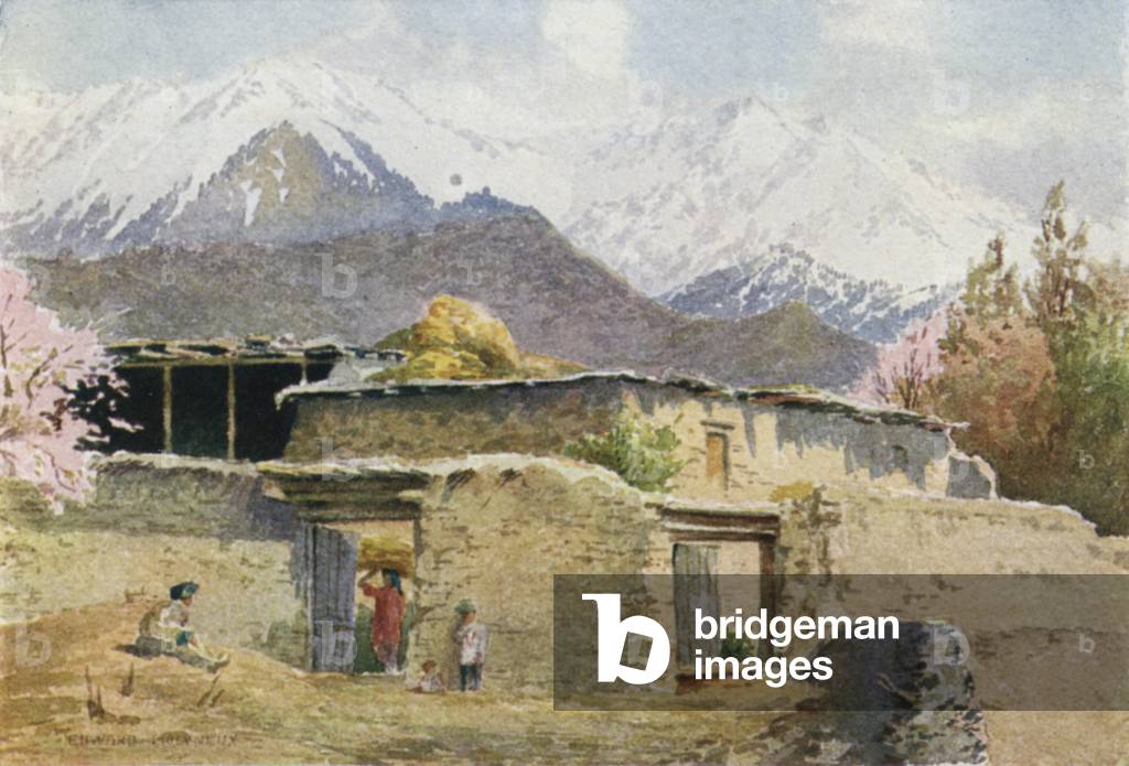 A Mountain Farm-House (colour litho)