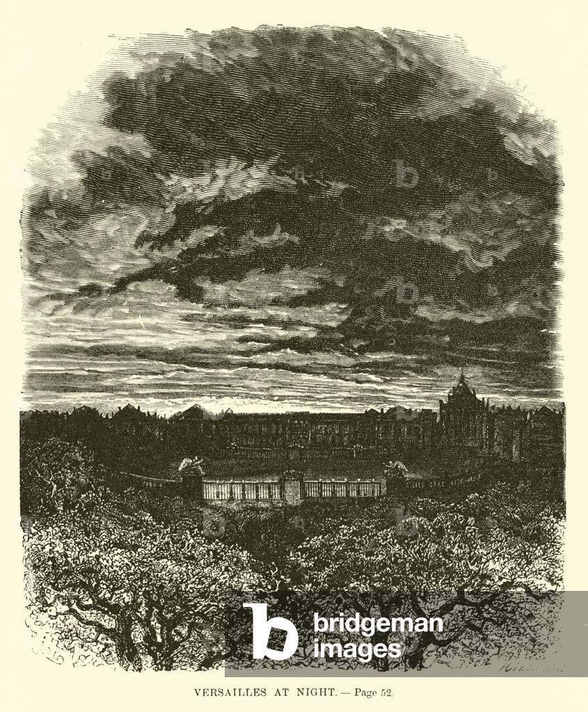 Versailles at night (engraving)