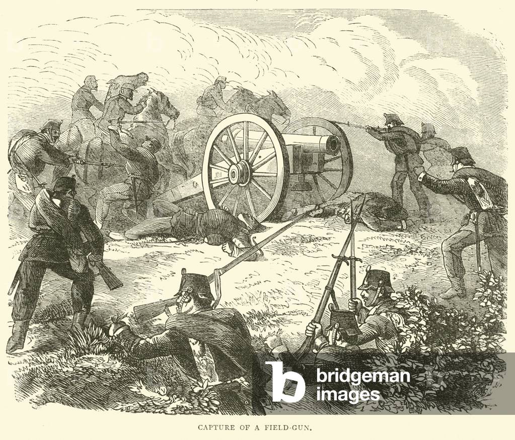 Capture of a field-gun, October 1870 (engraving)