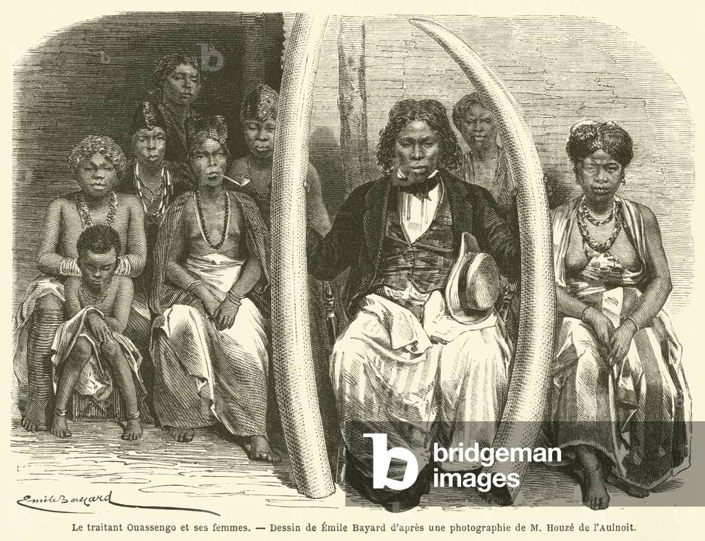 Le traitant Ouassengo et ses femmes (engraving)