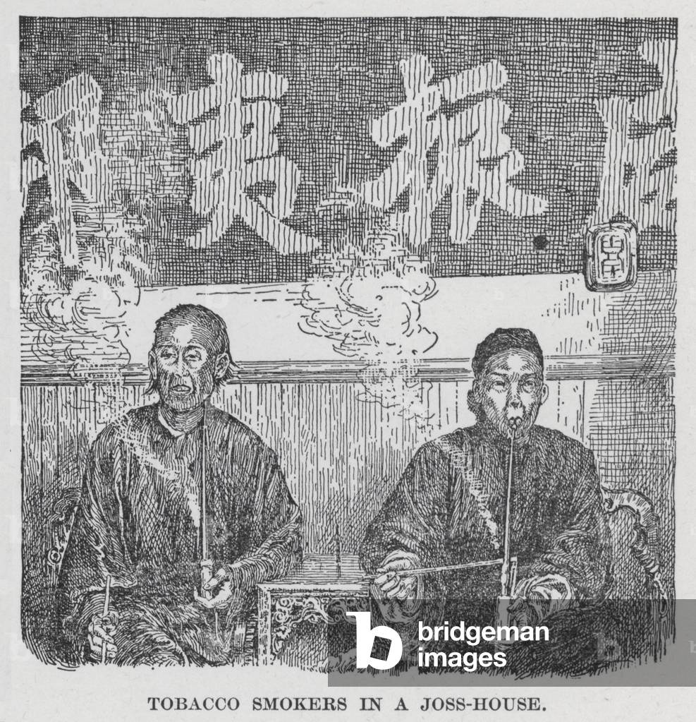 Tobacco Smokers in a Joss-House (litho)