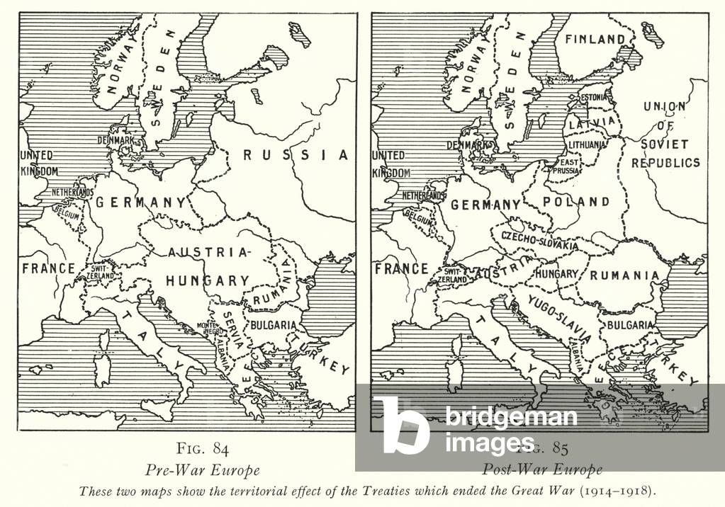 Pre-War Europe; Post-War Europe (litho)