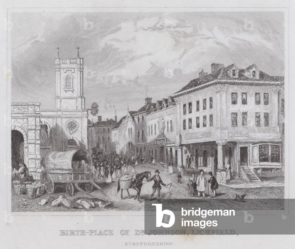 Birth-place of Dr Johnson, Lichfield, Staffordshire (engraving)