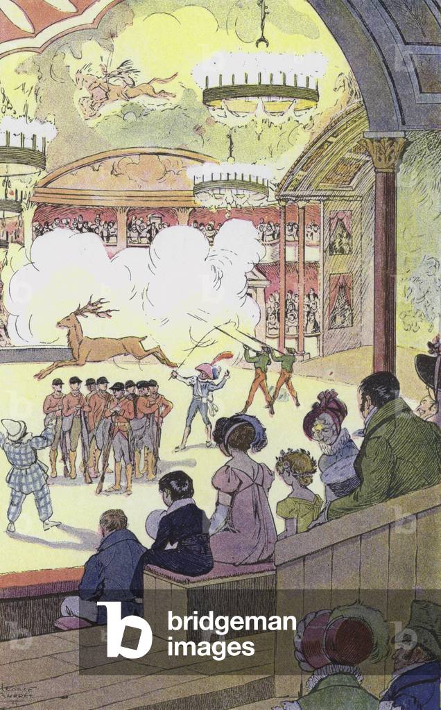 At the Franconi Circus (colour litho)