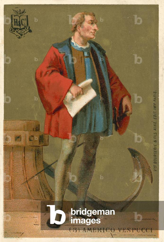 Amerigo Vespucci, Italian navigator (chromolitho)