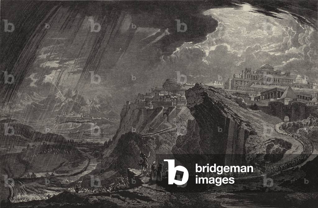 Joshua commanding the Sun to stand still (engraving)