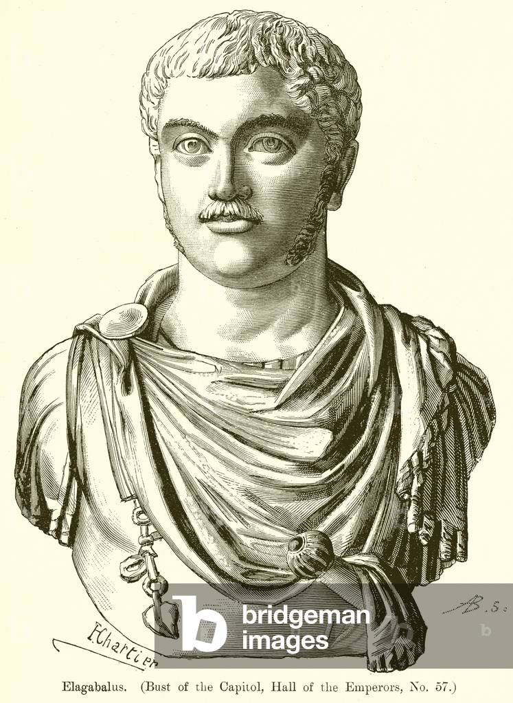 Elagabalus. (Bust of the Capitol, Hall of the Emperors, No. 57) (engraving)