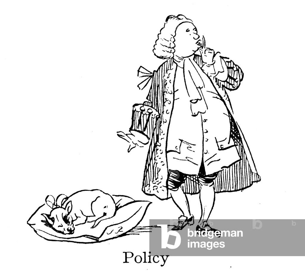 Sir Robert Walpole, Policy, Let Sleeping Dogs Lie (lithograph)