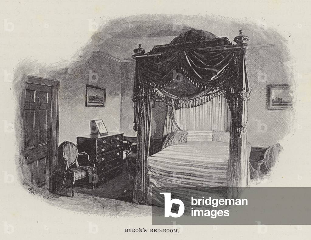 Newstead Abbey, Byron's Bed-Room (litho)