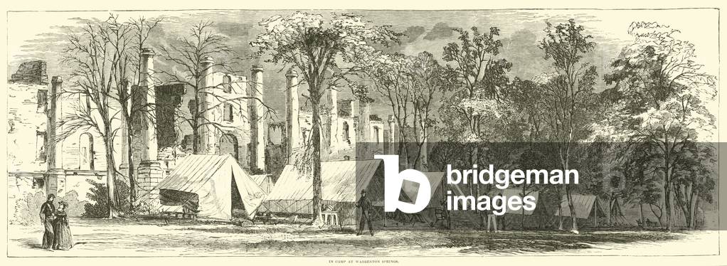 In camp at Warrenton Springs, October 1863 (engraving)