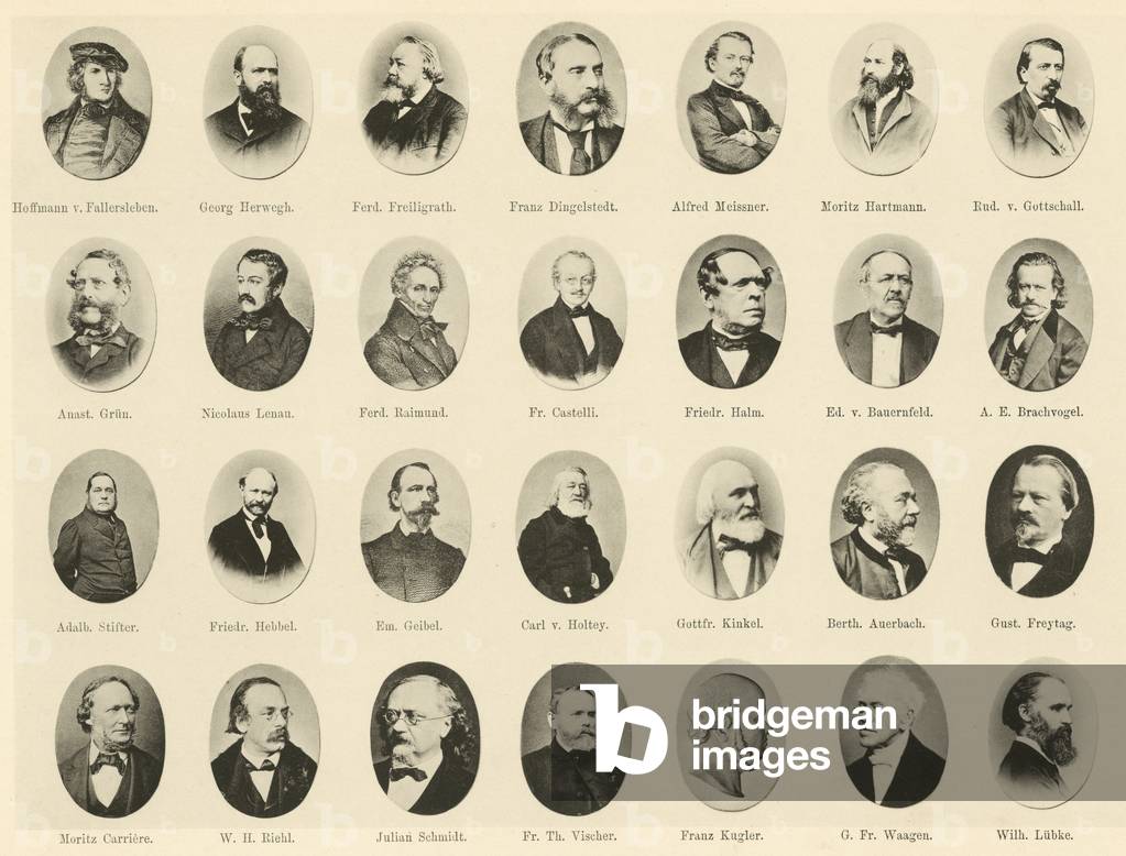 Portraits of famous Germans from Ritter vom Deutschen Geiste (litho)