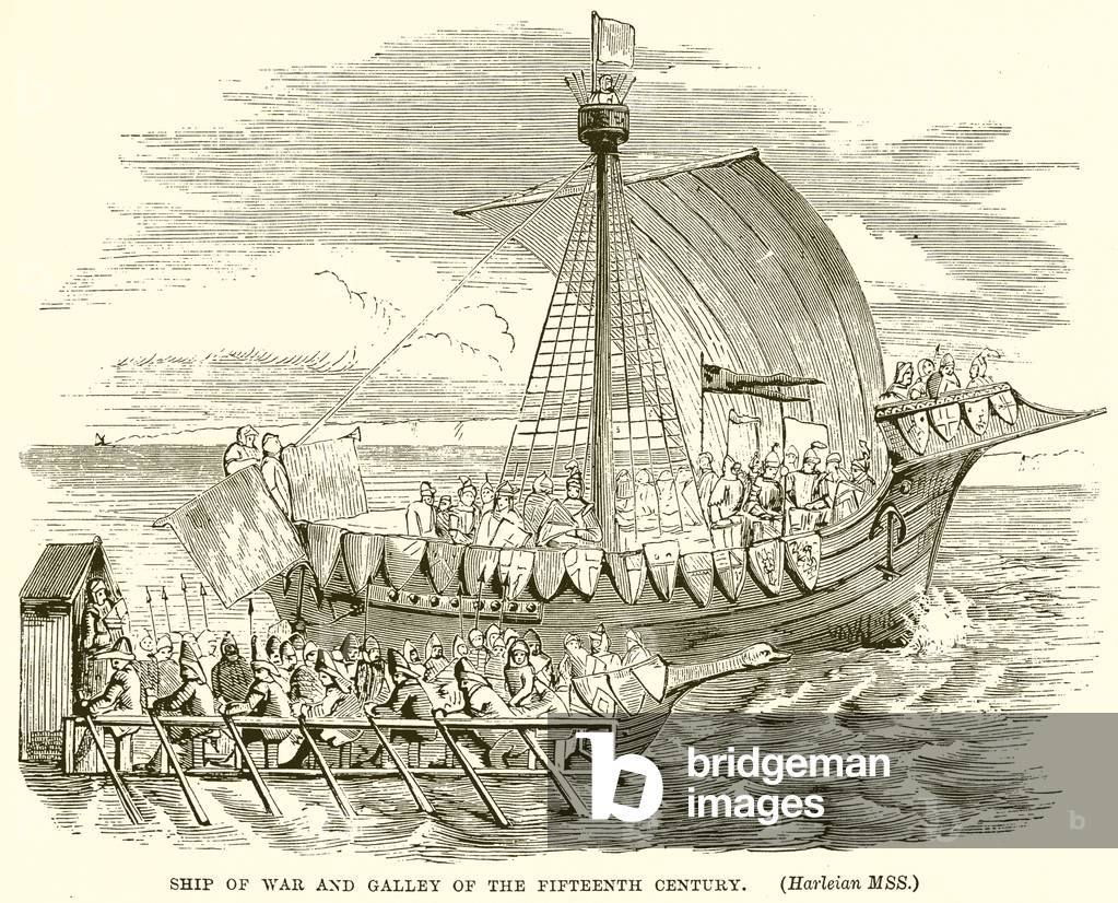 Ship of War and Galley of the Fifteenth Century (engraving)