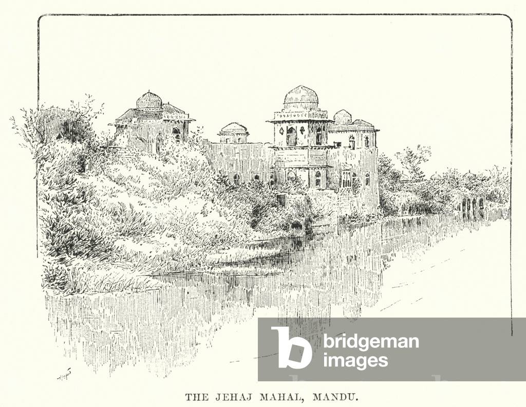 India: The Jehaj Mahal, Mandu (engraving)