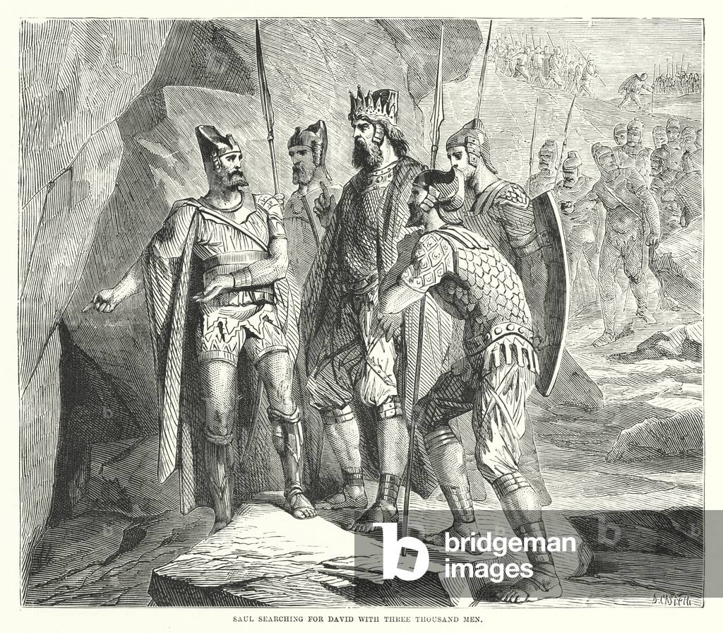 Saul searching for David with Three Thousand Men (engraving)