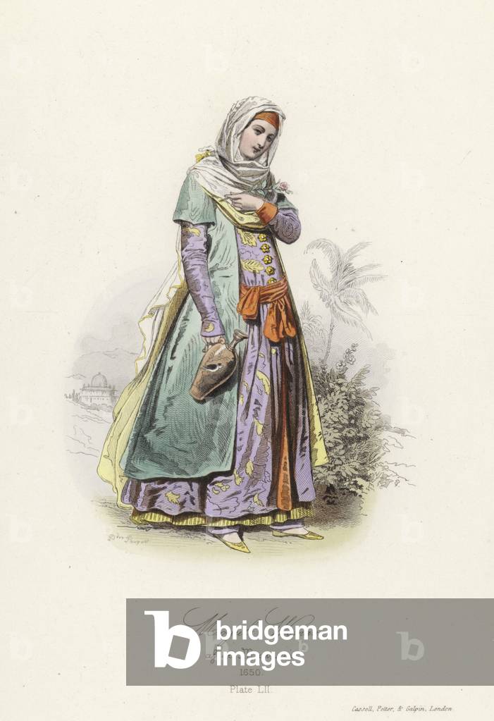 Mogul woman (coloured engraving)