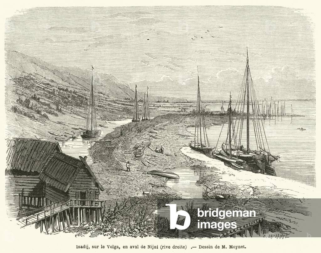 Isadij, sur le Volga, en aval de Nijni, rive droite (engraving)