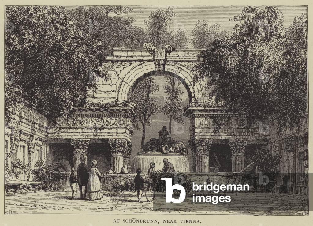 At Schonbrunn, near Vienna (engraving)