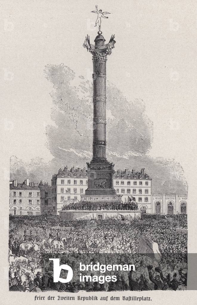 Celebration of the establishment of the French Second Republic on the Place de la Bastille, Paris, 1848 (engraving)