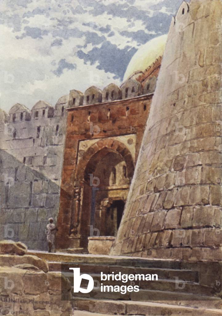 The Tomb of Tughlak Shah (colour litho)