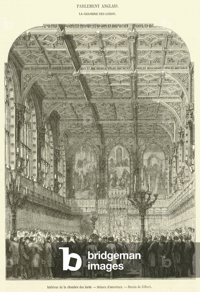 Interieur de la chambre des lords, Seance d'ouverture (engraving)