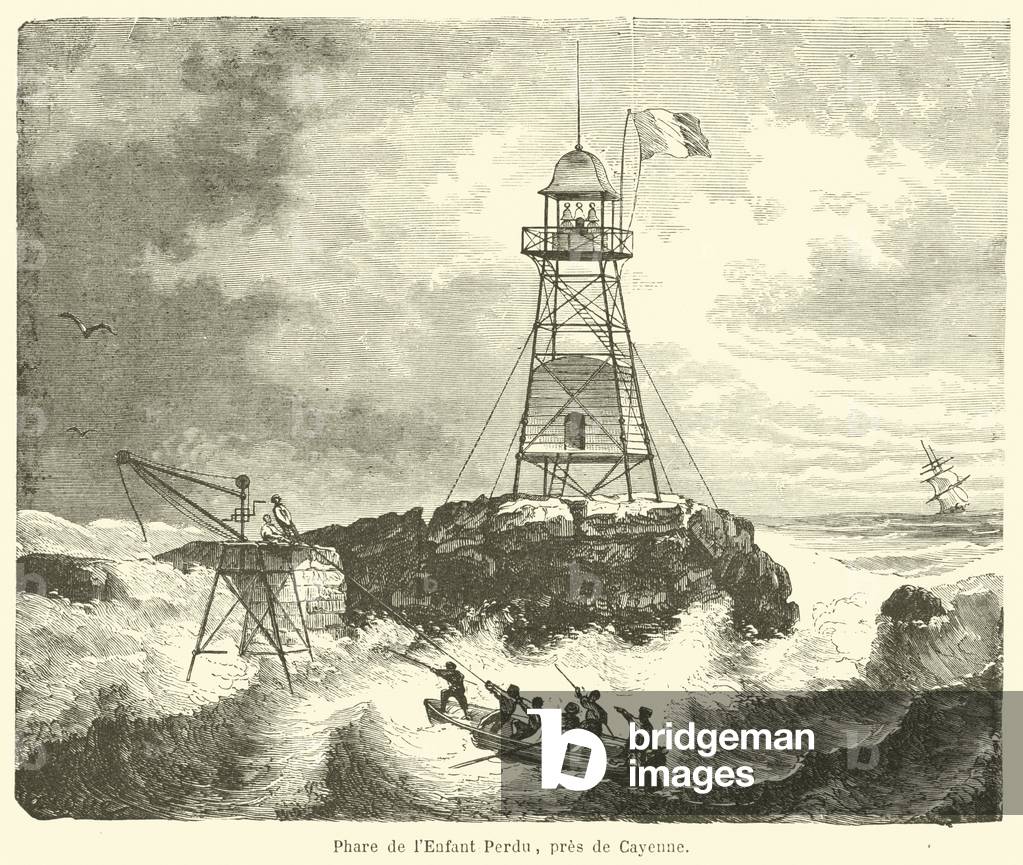 Phare de l'Enfant Perdu, pres de Cayenne (engraving)