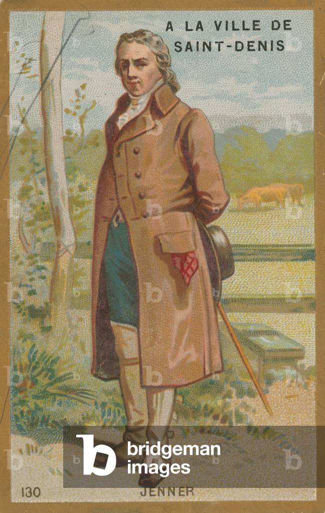 Edward Jenner, English doctor and discoverer of a vaccine for smallpox. (chromolitho)