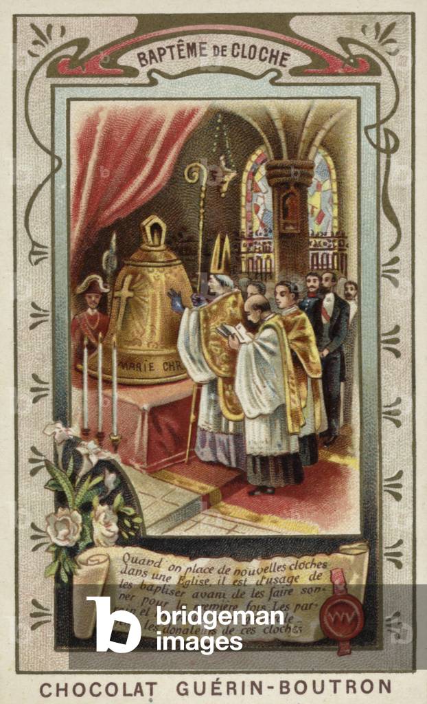 Baptism of a new church bell (chromolitho)