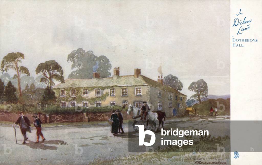 Dotheboys Hall, Nicholas Nickleby (colour litho)