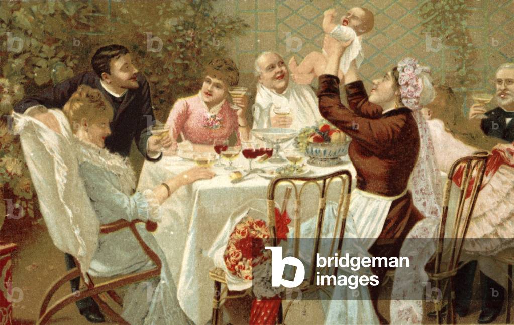 Christening party (chromolitho)