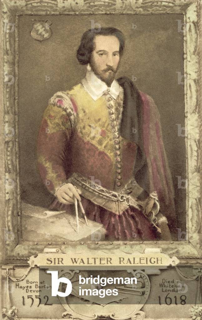 Sir Walter Raleigh (colour litho)