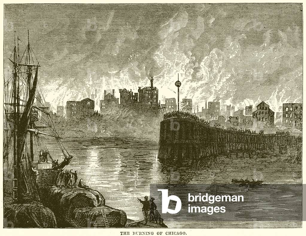The burning of Chicago (engraving)