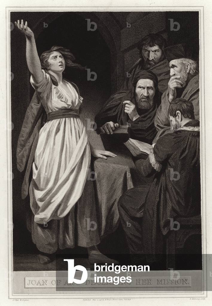 Joan of Arc declaring her mission (engraving)
