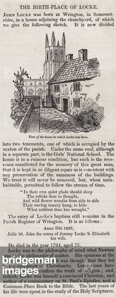 View of the house in which John Locke was born (engraving)