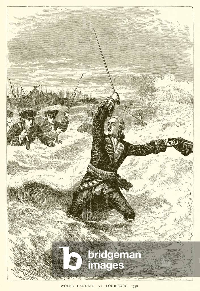 Wolfe landing at Louisburg, 1758 (engraving)