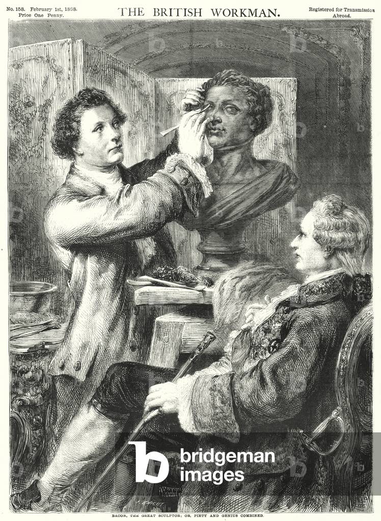 Bacon, the Great Sculptor; or, Piety and Genius combined (engraving)