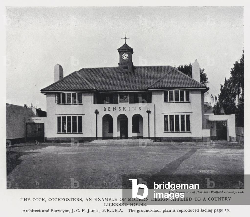 The Cock, Cockfosters, an Example of Modern Design applied to a Country Licensed House (b/w photo)