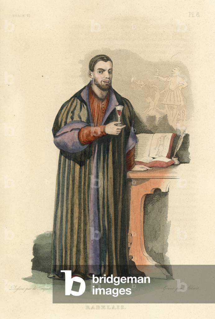 Rabelais (coloured engraving)