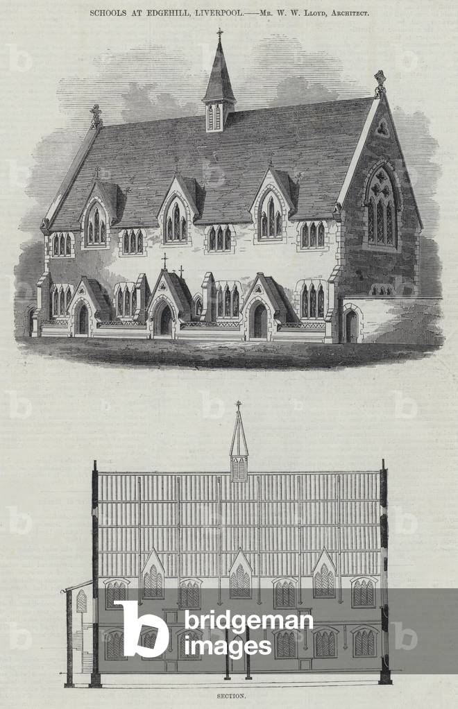 Schools at Edgehill, Liverpool (engraving)