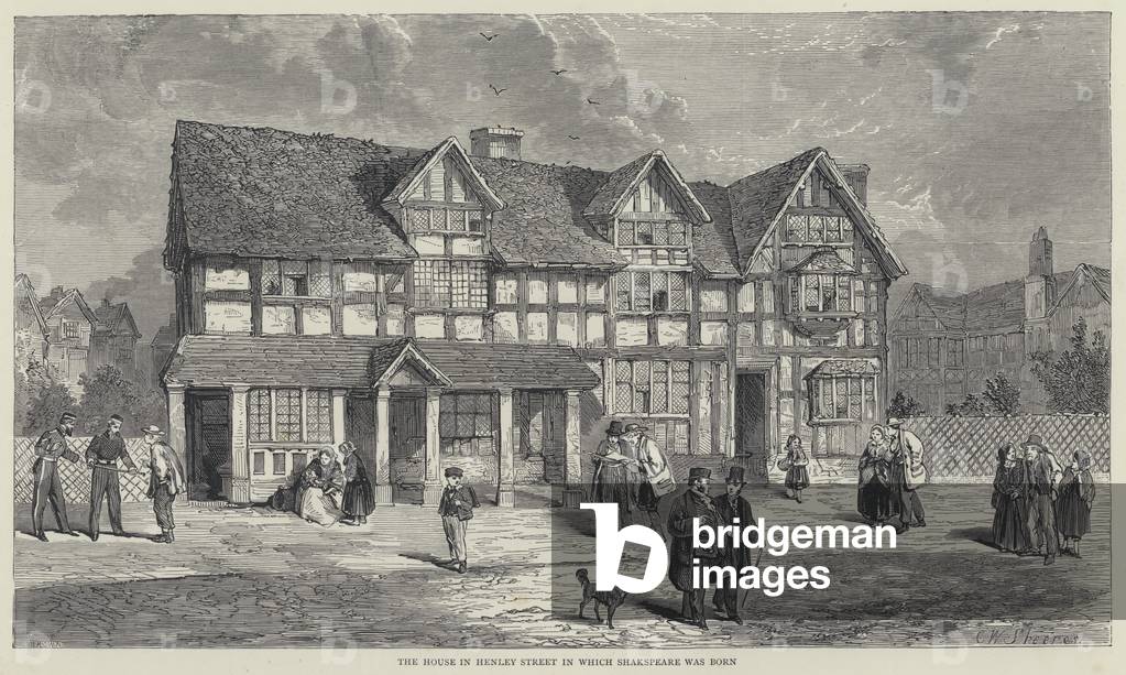 The House in Henley Street in which Shakspeare was Born (engraving)