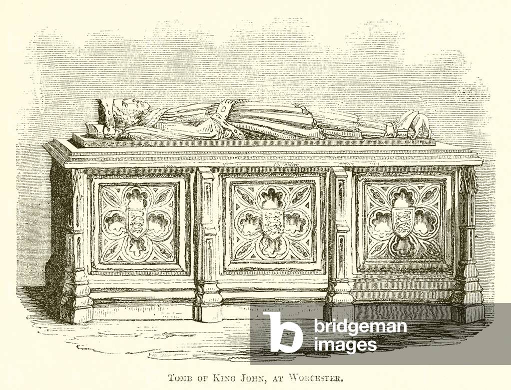 Tomb of King John, at Worcester (engraving)