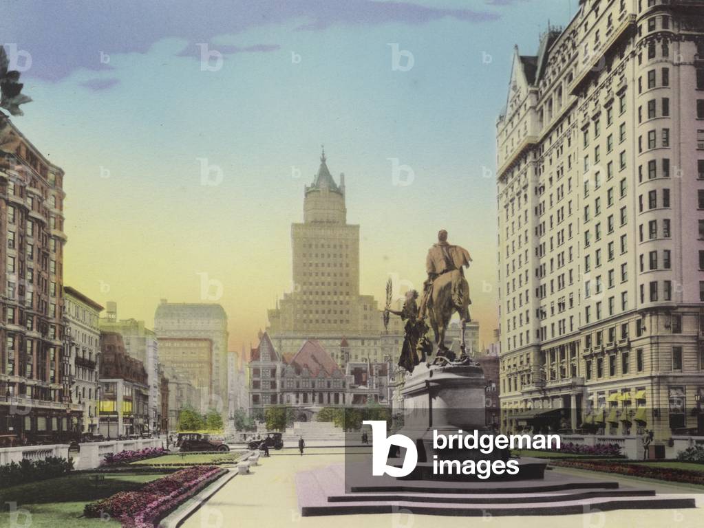 New York: Fifth Avenue and the Plaza; Heckscher Bldg; Gen Sherman Statue; Hotel Plaza (photo)