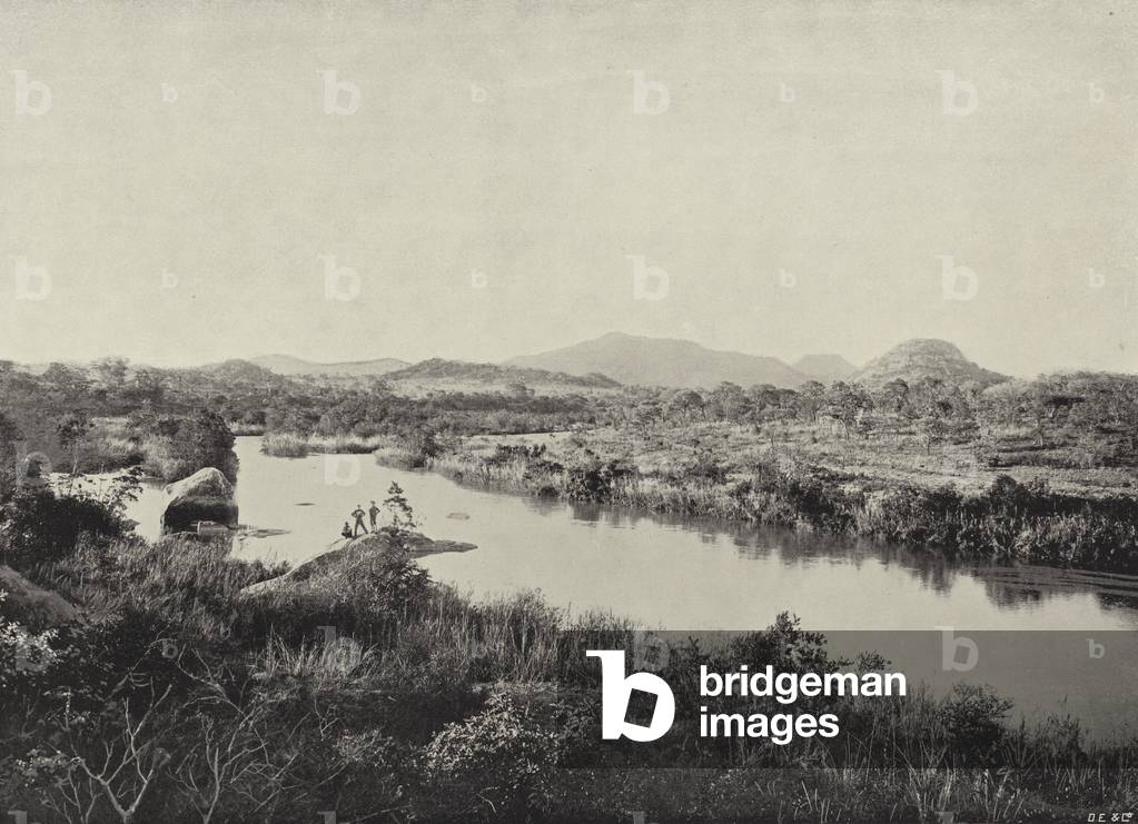 Crocodile River, Transvaal (b/w photo)