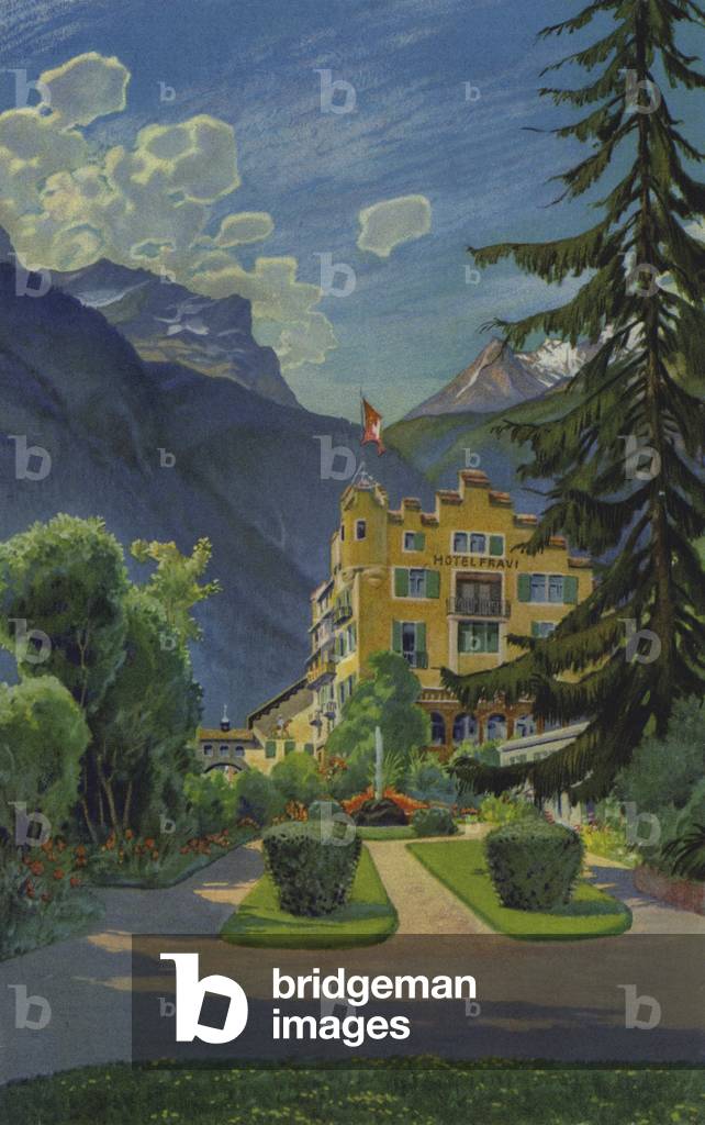 Swiss Spas: Andeer, Hotel Fravi (colour litho)