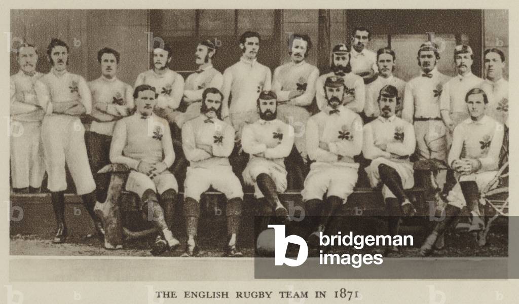 The English Rugby Team in 1871 (b/w photo)