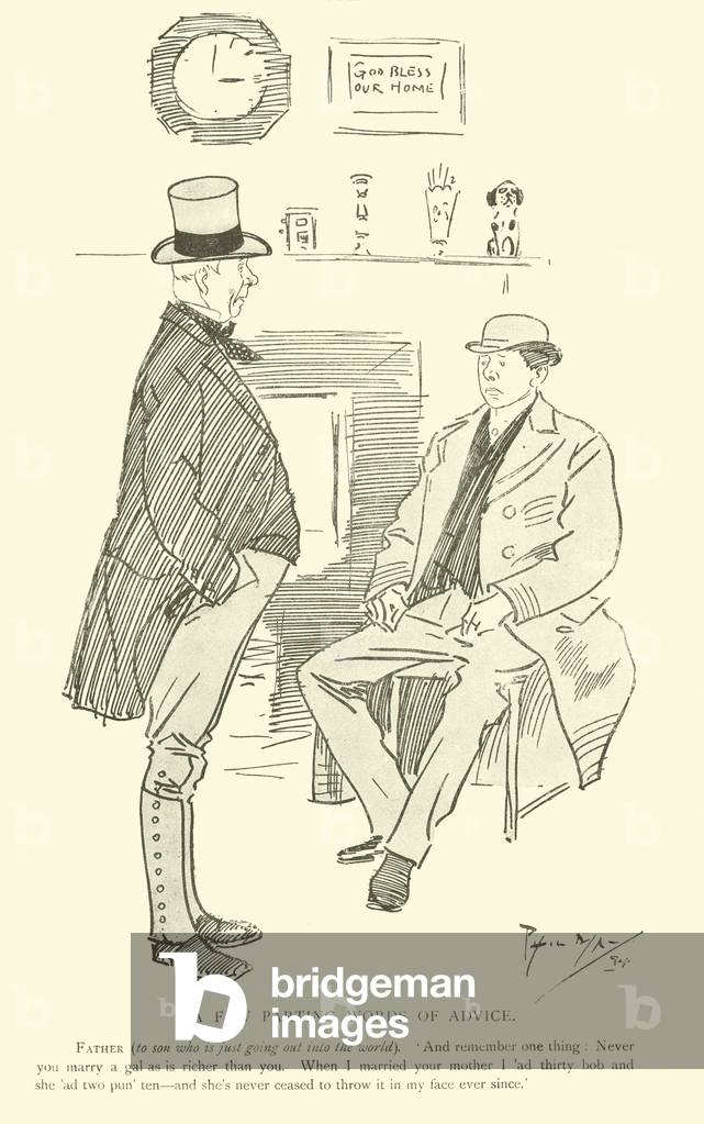 Cartoon by Phil May, from the 1890s (litho)