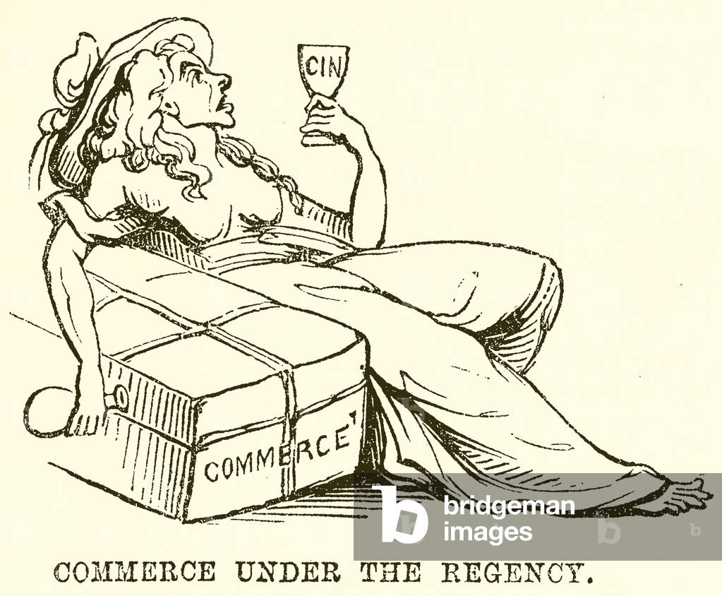 Commerce under the Regency (engraving)
